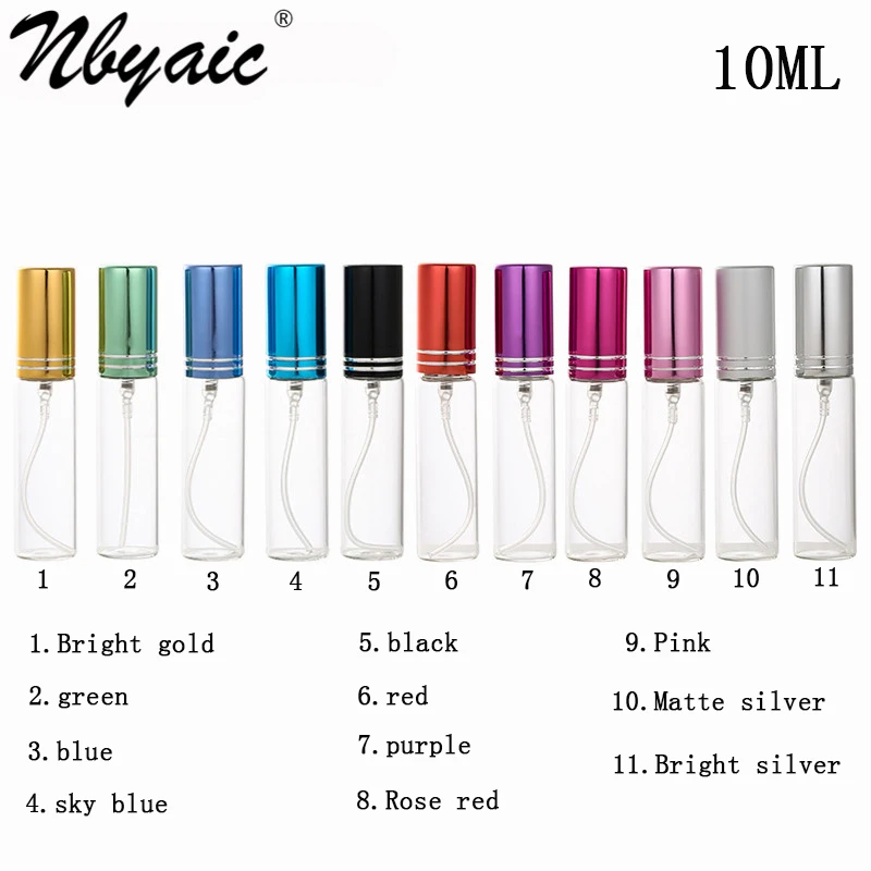 Nbyaic 200pcs sample perfume bottle bottling, 5ml10ml transparent, portable high-end travel cosmetics, water spray empty bottle.