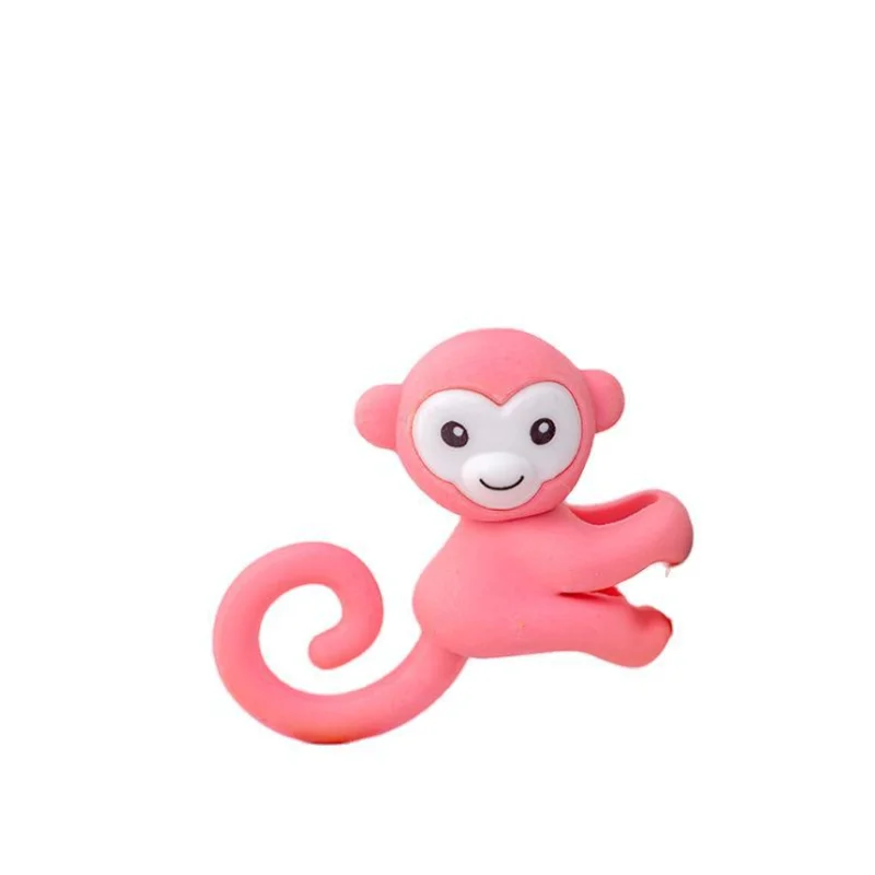 

4pc Cute Curly Tail Monkey Eraser Student Creative Novelty Kids Rubber Stationery Pencil Eraser Promotion Office School Supplies