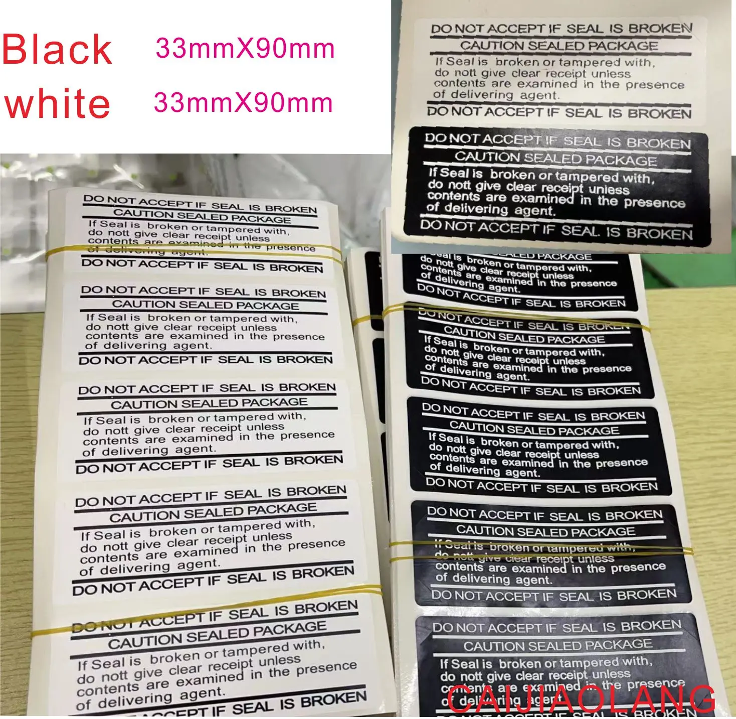 100pcs/lot batch universal mobile phone sealed label sticker 90mmX30mm black white