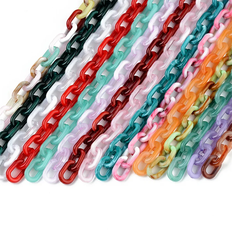 1M/strip Marble Two-color Chain Jewelry Making Handmade Necklace Bracelet Rope Plastic Chain Isolated Colors Jewelry Findings