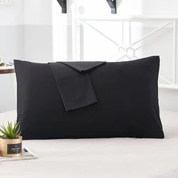 Fundas de almohada de algodón para dormitorio, ropa de cama estándar de Color sólido, 40x60cm, 50x70cm, 50x90cm, 1 o 2 unidades