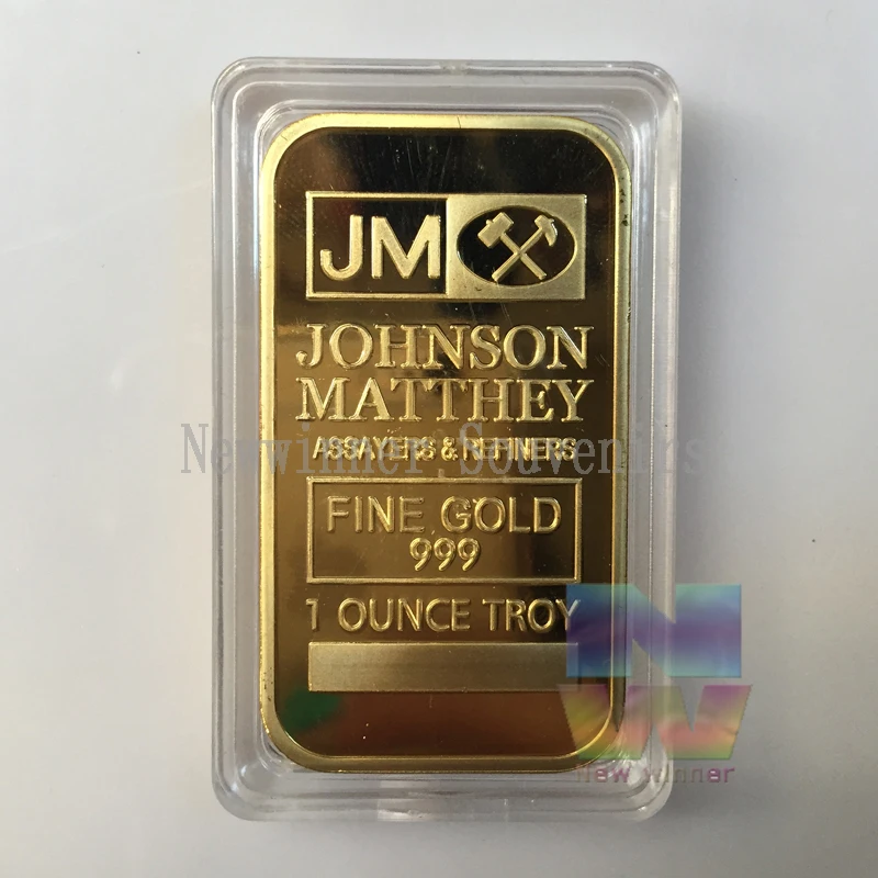 5pcs/lot 1 oz 999 Gold Johnson Matthey Bullion Bar American souvenir bars Free Shipping