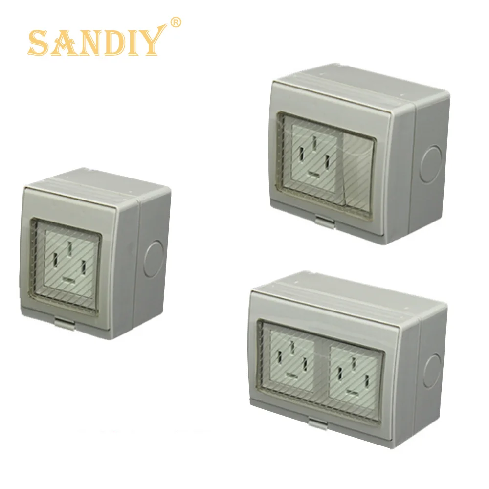 Outdoor Waterproof Three-Phase Four-Wire Socket Switch Surface-Mounted Waterproof Three-Phase Garden Outdoor Rainproof Socket