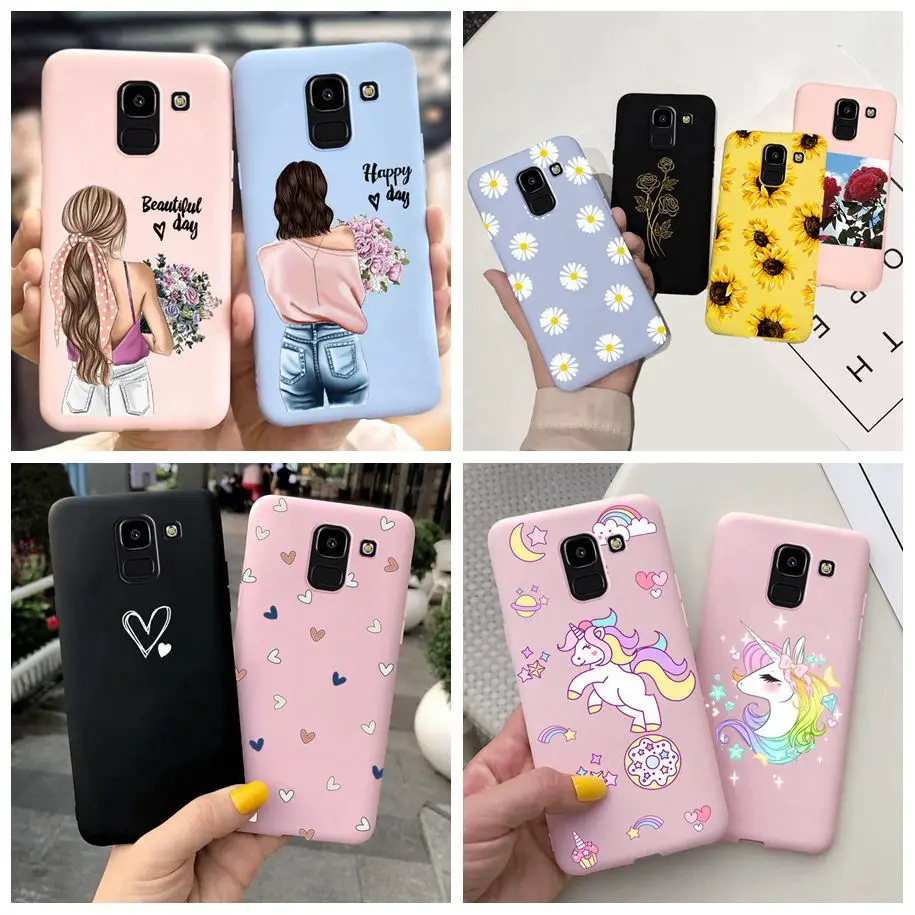 For Samsung J6 2018 Case J600 J600F Soft Silicon Flower Unicorn Cover For Samsung Galaxy J6Plus 2018 J6+ J6 Plus J610 J610F Case