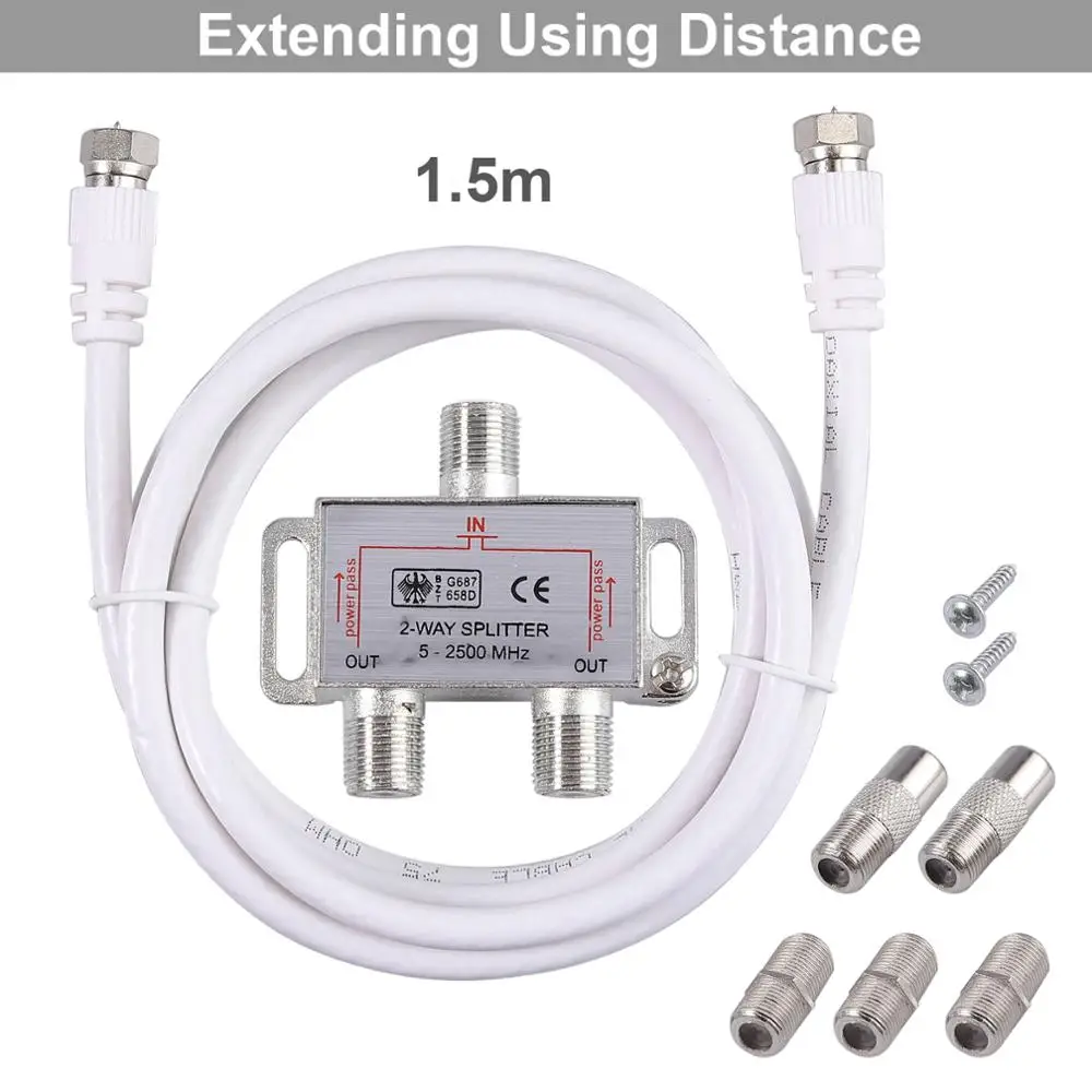 Esyonic 2 طريقة الفاصل اقناع كابل استقبال الأقمار الصناعية موكا 5-2500MHz F مضمنة موصل النجار لهوائي كابل التلفزيون النطاق العريض