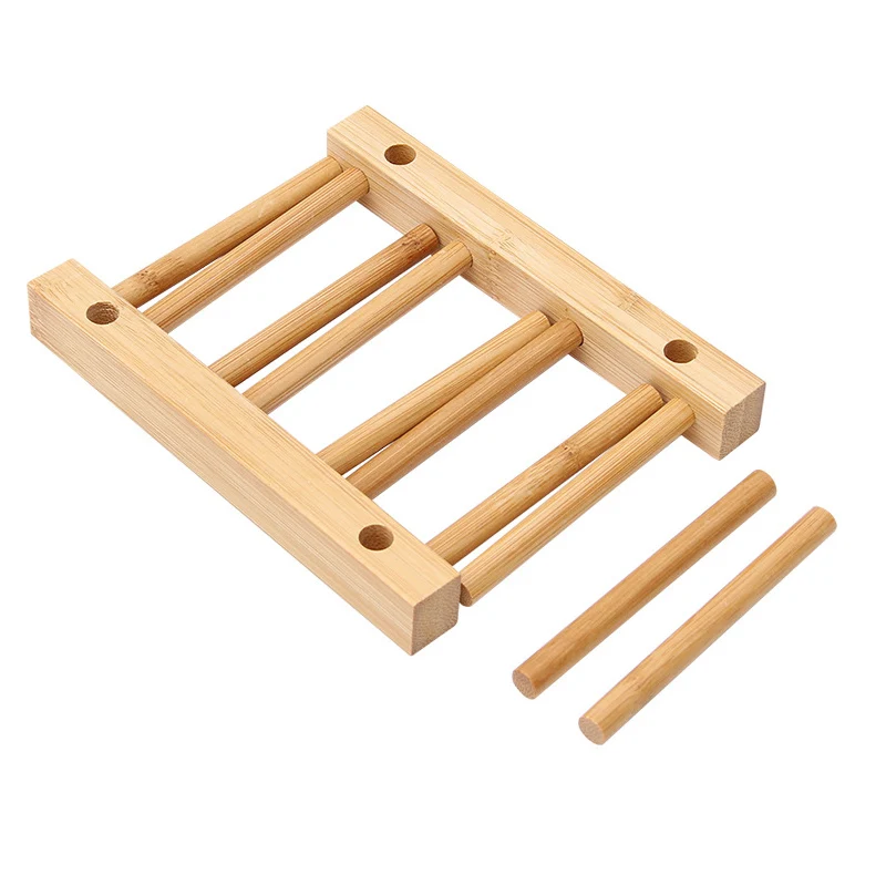 

New Arrival Multi-function bracket Pots And Pans Drain Rack Fashion Bamboo And Wood Display Show Book plate Tray Cup Wholesale