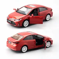 Diecast Metal Toy Car Model 1:32 Scale Toyota Corolla Hybrid Pull Back Sound & Light Educational Collection Gift Doors Openable