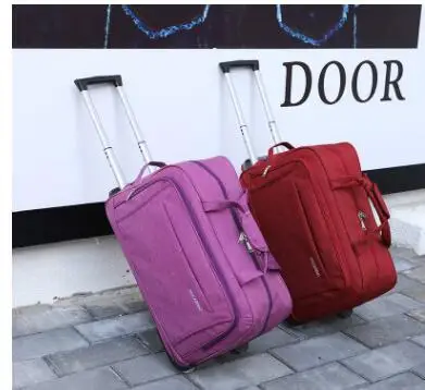 Wasser proof kabine gepäck tasche Roll beutel männer trolley taschen reisetasche auf rädern für frauen männer reise Oxford Rädern reisetasche