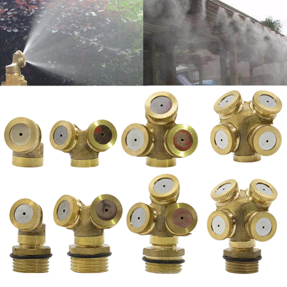 1-4 Hole Brass Atomizing Nozzle 1/2 Inch (20 Mm) Outer 14 Mm Internally Threaded Nozzles for Industrial Irrigation Roof Cooling