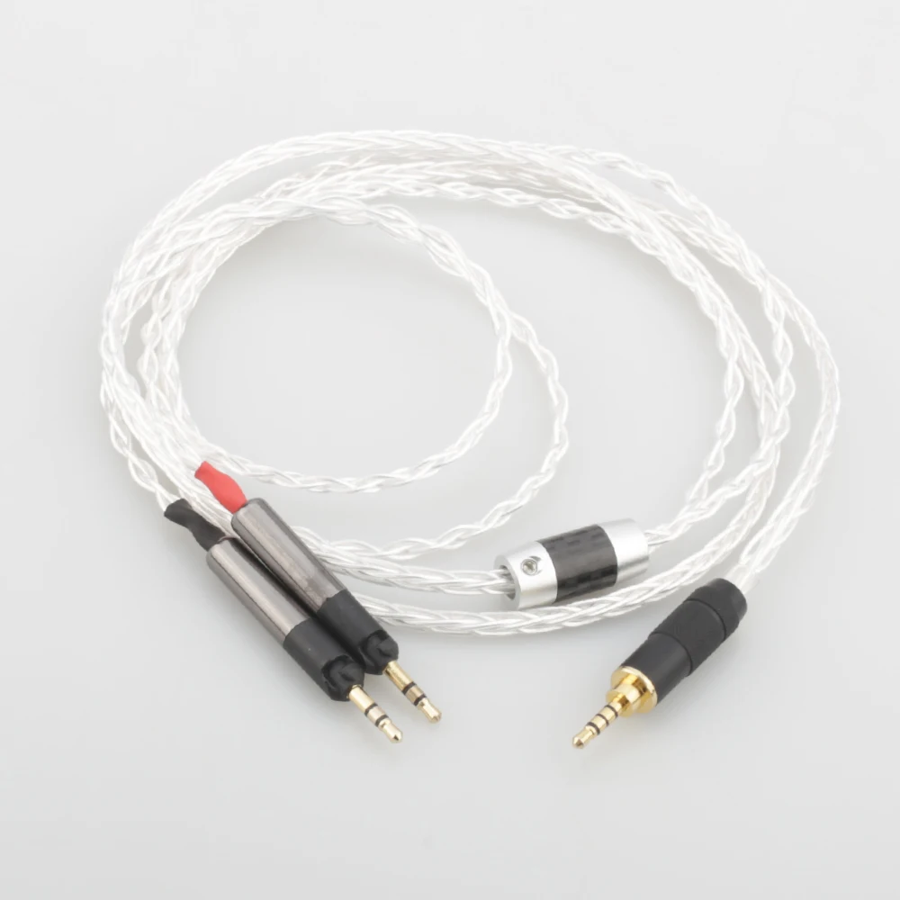 Audiocrast 2.5 مللي متر متوازن 8 النوى الفضة مطلي سماعة كابل ل ATH-R70X