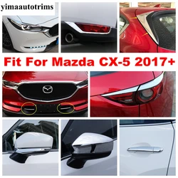 Rearview Mirror / Rear Bumper Fog Lights / Front Grill Strip Cover Trim For Mazda CX-5 CX5 2017 - 2023 ABS Chrome Accessories