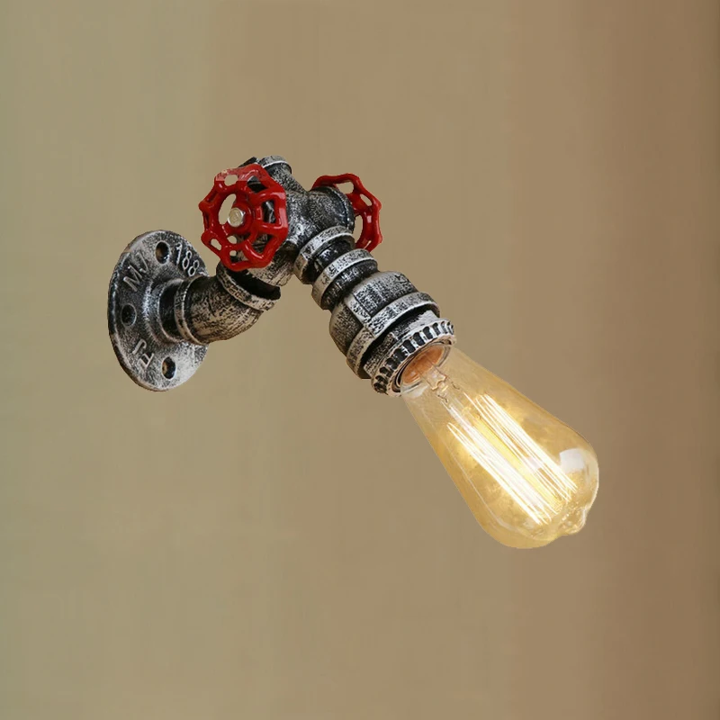 

Vintage Light E27 Edison Indoor Wall Lamp Industry Lofe Steam Punk Pipe Bedside Stair Aisle Corridor Cafe Wall Light Scoce Bra