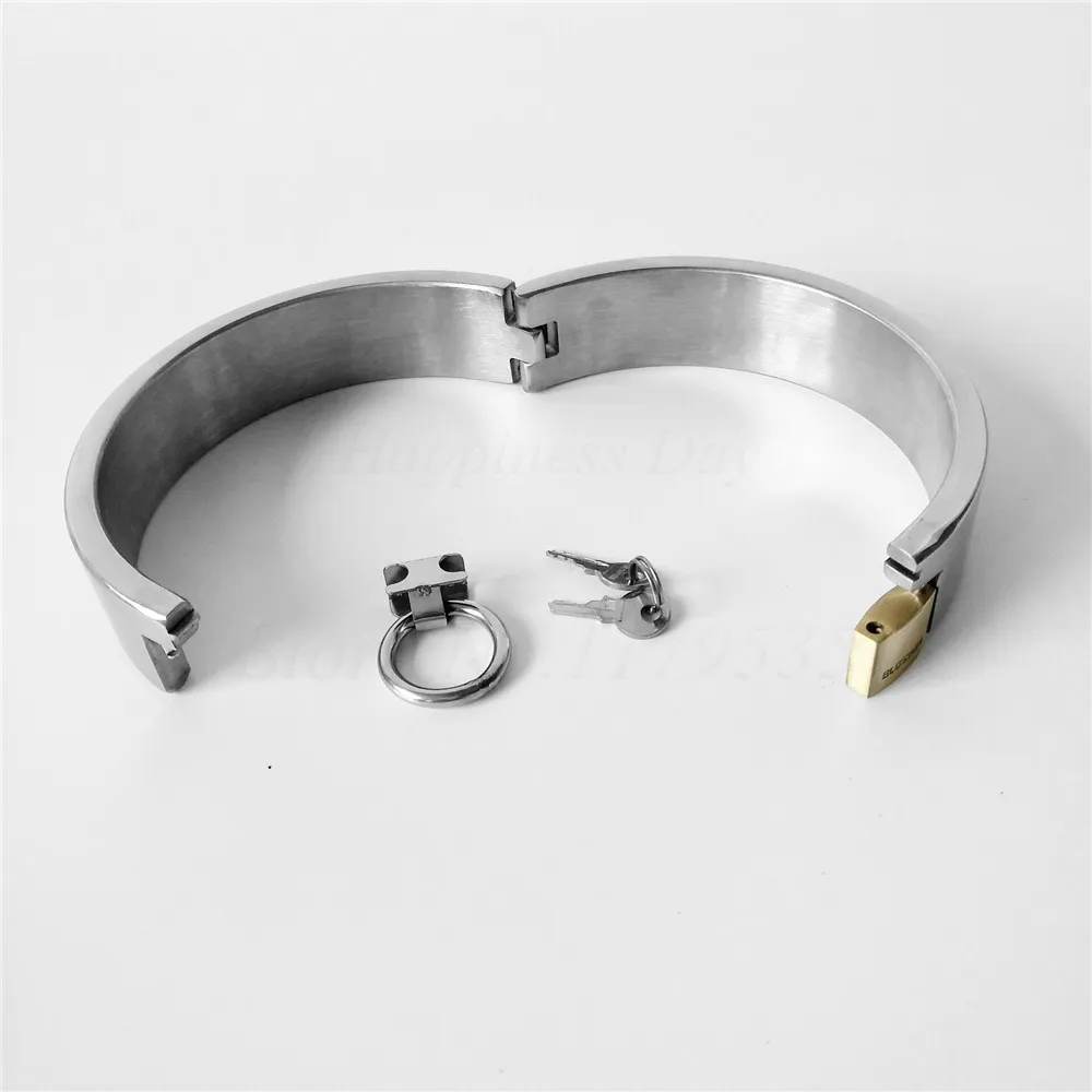 Stainless Steel Lockable Slave Neck Collar Handcuff Wrist Ankle Cuffs Bdsm Fetish Bondage Restraint Adult Sex Toys For Couples