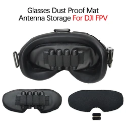 Protector de lente de PU a prueba de polvo para gafas DJI FPV, cubierta de almacenamiento de antena, soporte de ranura para tarjeta de memoria, accesorios para gafas DJI FPV VR