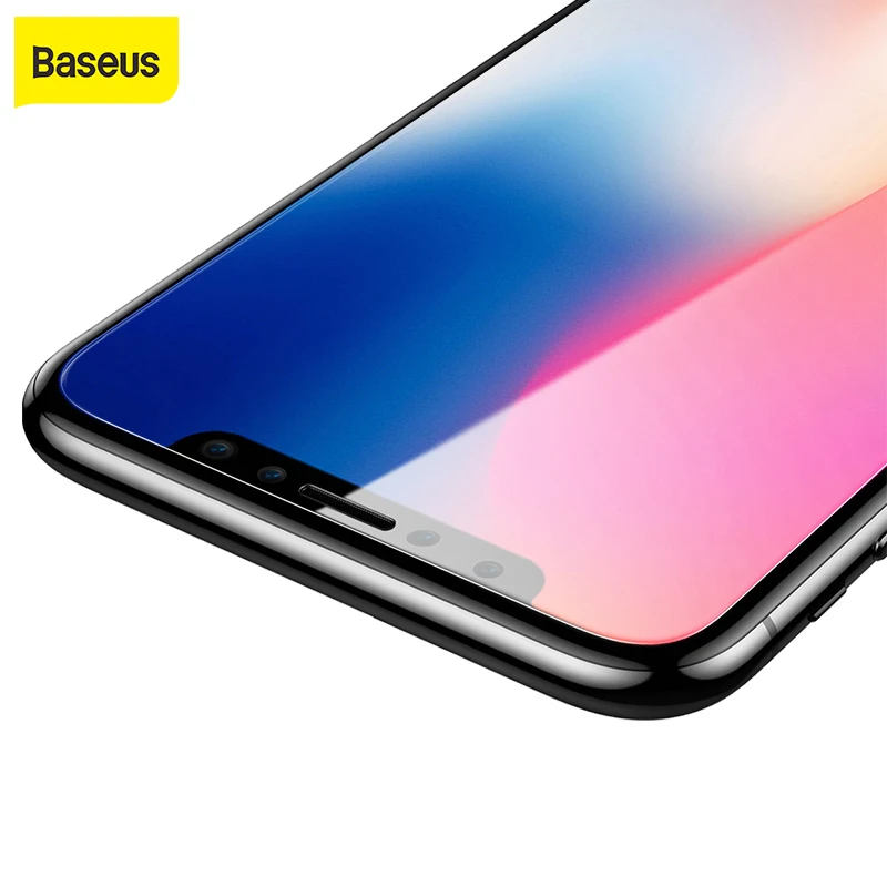 

Baseus 0.3mm Full protective Film For iPhone X 3D Anti Blue Light Screen Protector for iPhone 10 Screen Coverage Tempered Glass