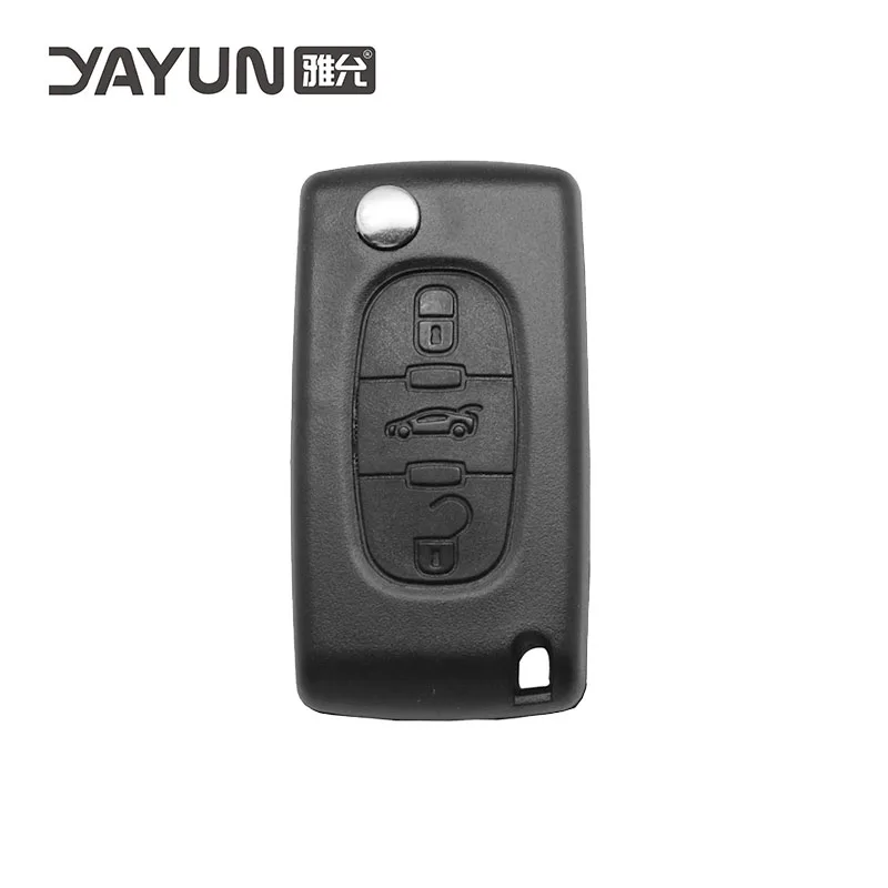 

YAYUN ForCitroen Trunk 3 Buttons Symbol With Battery Holder Key Shell Blank Blade Without Groove