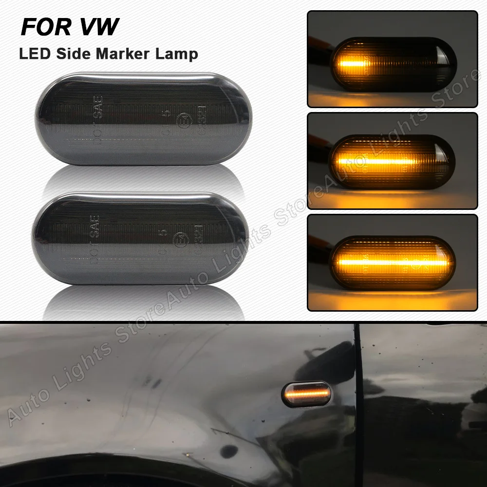 

2PCS LED Turn Signal Light For VW Golf Polo Bora Passat Jetta Rabbit Caddy Amarok Sharan Dynamic Side Marker Indicator Lights