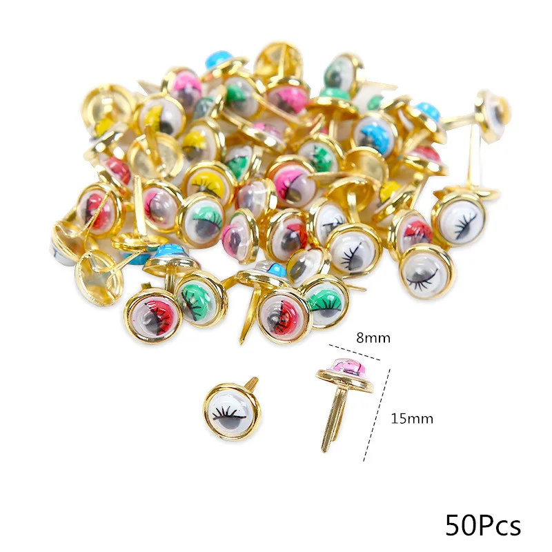 50/100Pcs Metal Crafts Fastener Brads DIY Card Making Children Scrapbooking Embellissement Materials Nail Rivets Decoration Arts