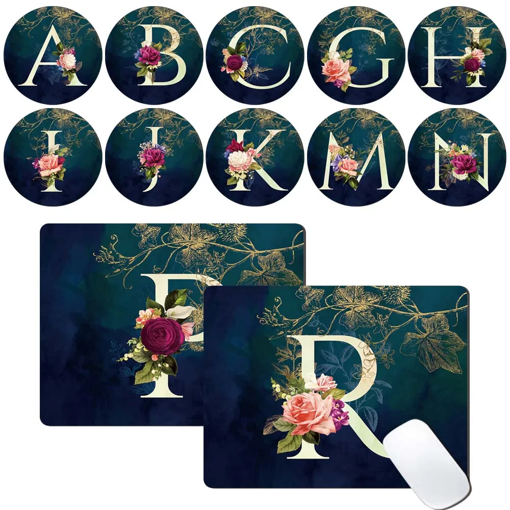

Universal Mouse Pad, Non-slip Leather Mouse Mat for Laptop and Pc Macbook 26 Letter Patterns Mouse Mat