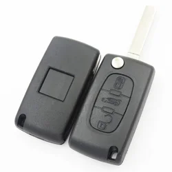 Cocolockey replacement shell for PEUGEOT 207 307 407 SW 308 607 3 Button Remote Flip Key Fob Case Shell Cover NO LOGO