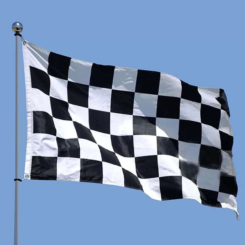 Free Shipping F1 Racing Flag 90x150cm 100% Polyester Classic Black White Checkered Racing Race Start Special Banner