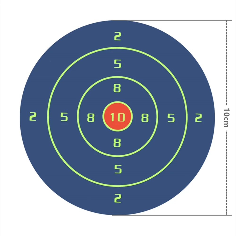 Клейкие мишени для стрельбы, реактивные наклейки с брызгами, реактивность цветения, синяя цели, 10 см, 200 шт. в рулоне