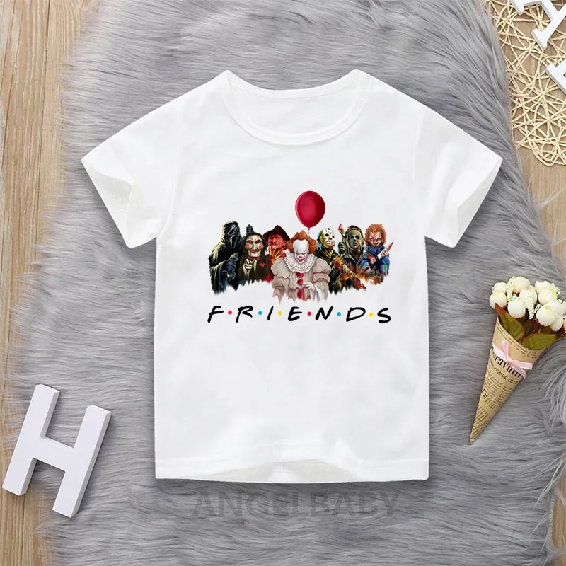 

Horror Killer Halloween Cartoon Kids T shirt Michael Myers Jason Funny Costume Baby Boys Girls Clothes Children T-shirt,HKP5466