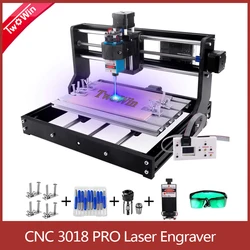 TWOWIN 3018 PRO stampante per incisore Laser CNC Router per legno GRBL fresatura da taglio fai da te 24V 5A 1W-20W macchina per incisione Laser