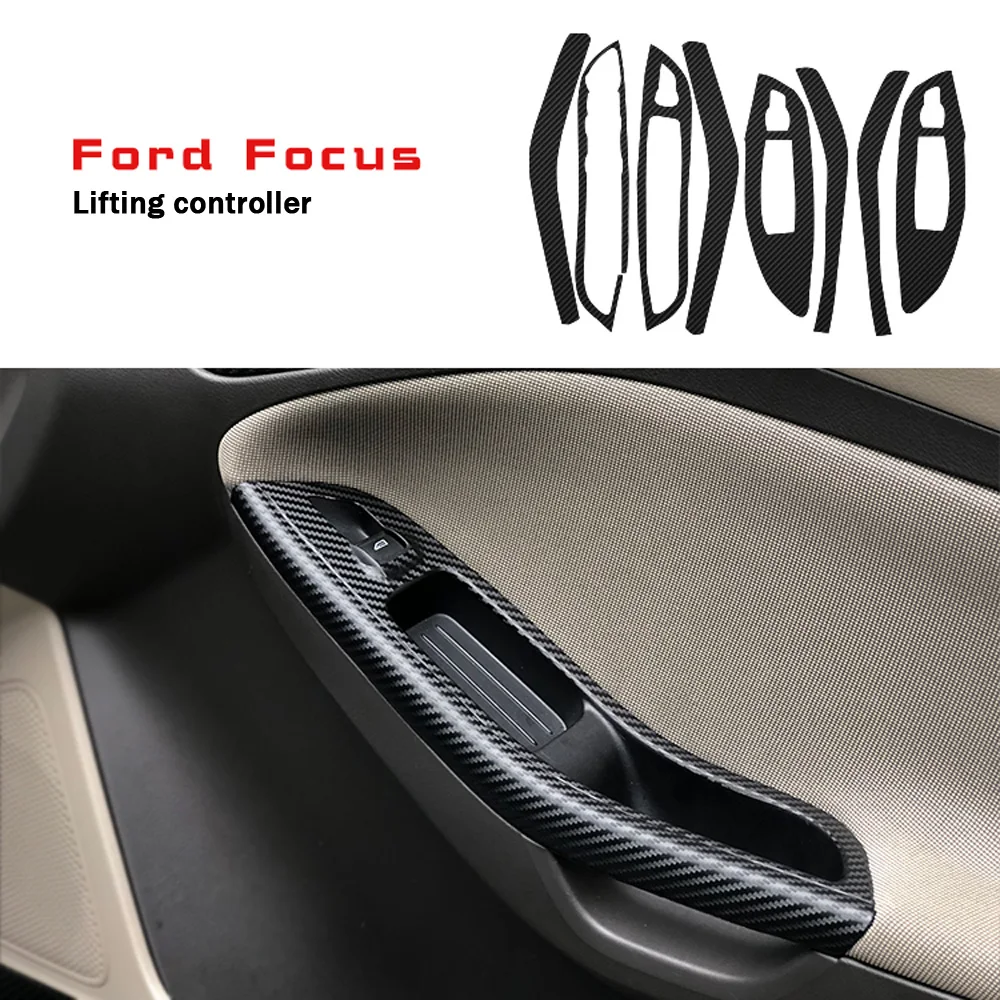 Car-Styling 3D 5D Carbon Fiber Car Interior Center Console Color Change Molding Sticker Decals For Ford Focus 2012-2014