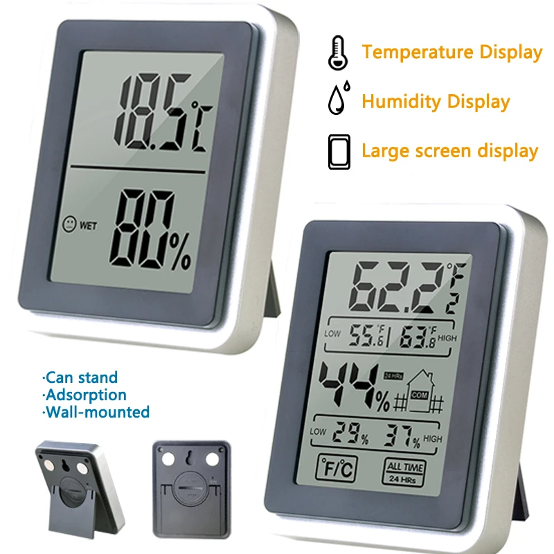 جديد صغير LCD ميزان الحرارة الرقمي الرطوبة درجة الحرارة في الأماكن المغلقة مريحة استشعار درجة الحرارة مقياس الرطوبة أدوات قياس