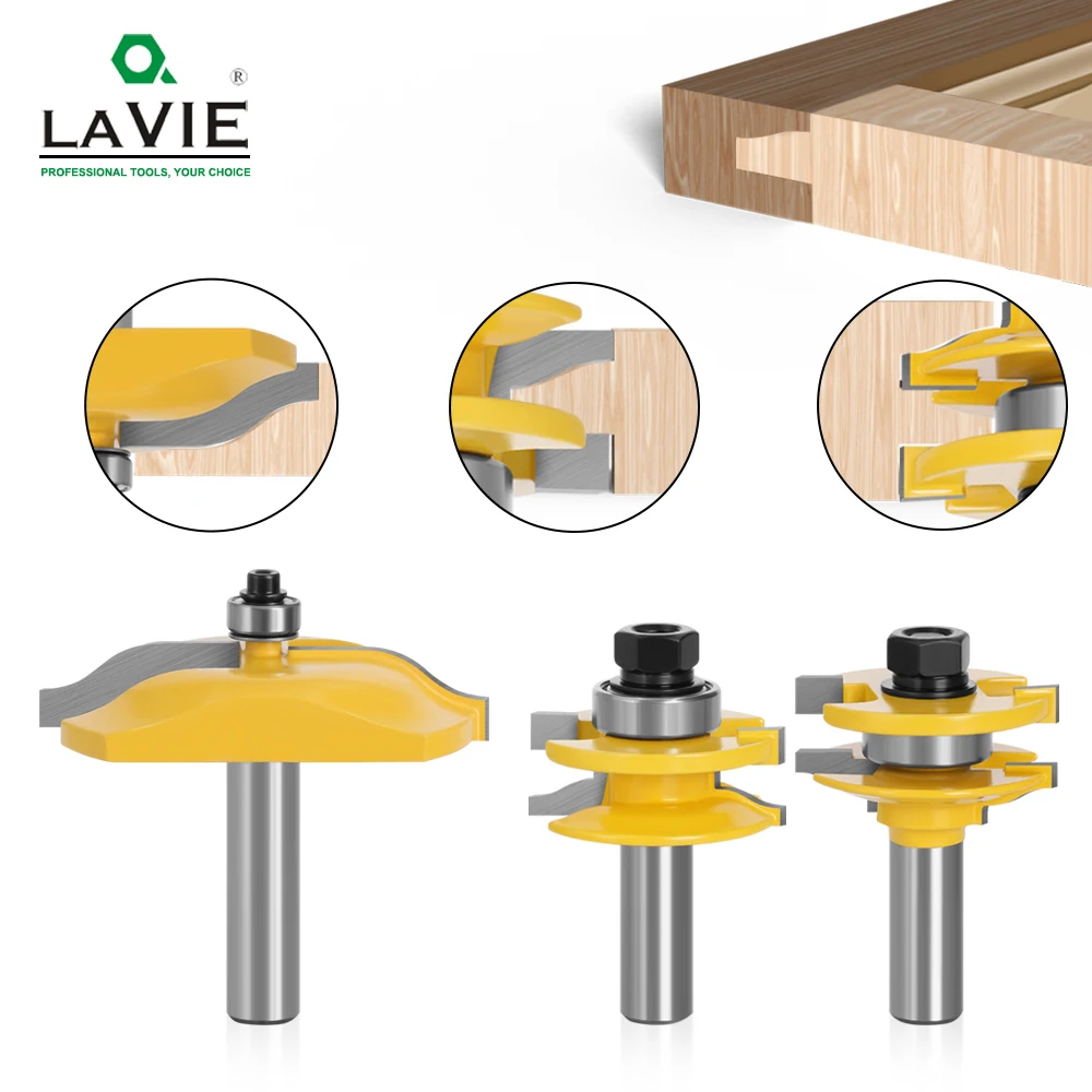 Haste Pequeno Trilho e Stile Ogee Roteador Bits Conjunto Cortadores de Tenon Porta do Armário do Painel para a Máquina Ferramenta de Madeira 03134 Peças 12 mm 12.7 mm