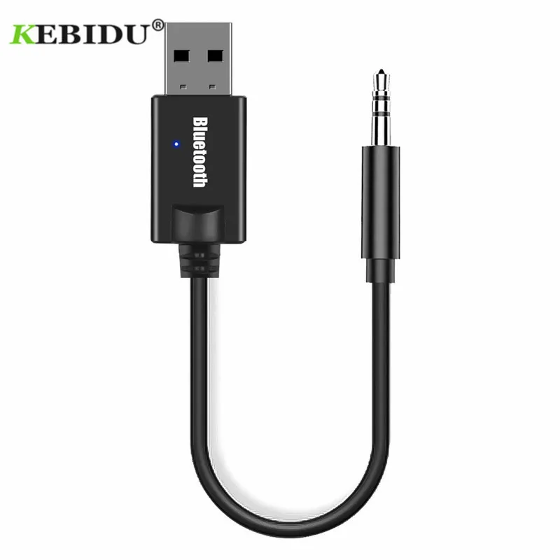 KEBIDU Car Bluetooth Adapter Receiver Wireless Stereo Music 3.5mm AUX Jack Audio Receptor Mini USB Bluetooth for Auto Speaker