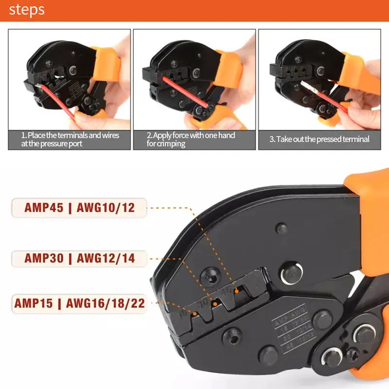 Anderson สาย Crimping Plier สำหรับ AMP15/30/45 Powerpole ปลั๊กต่อปลั๊ก Crimper AP-153045