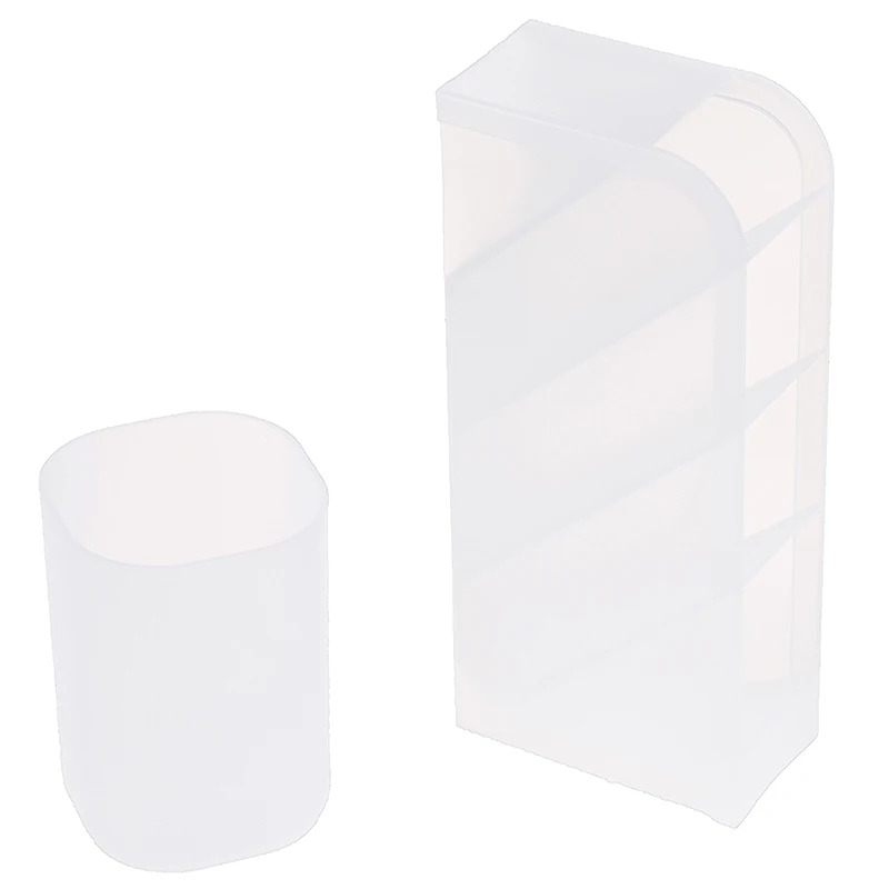 1PC เดสก์ท็อปผู้ถือปากกา Storage กล่องพลาสติกสีขาวโต๊ะดินสอ