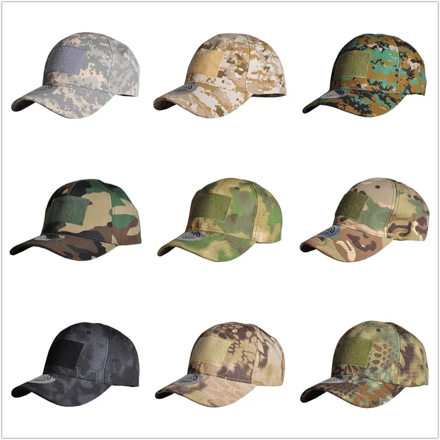 Hiking Caps Outdoor Hunting Cap Tactical Cap Adjustable Sport Snapback Stripe Caps Camouflage Hat Military Army Camo Hat Unisex