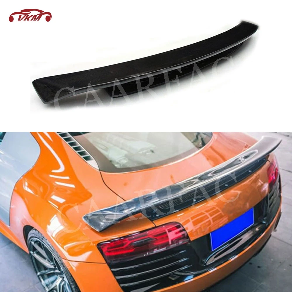 

Carbon Fiber Material Rear Trunk Lip Spoiler GT Style Boot Wings Racing Decoration for Audi R8 V8 V10 2007-2016 Auto Car Styling