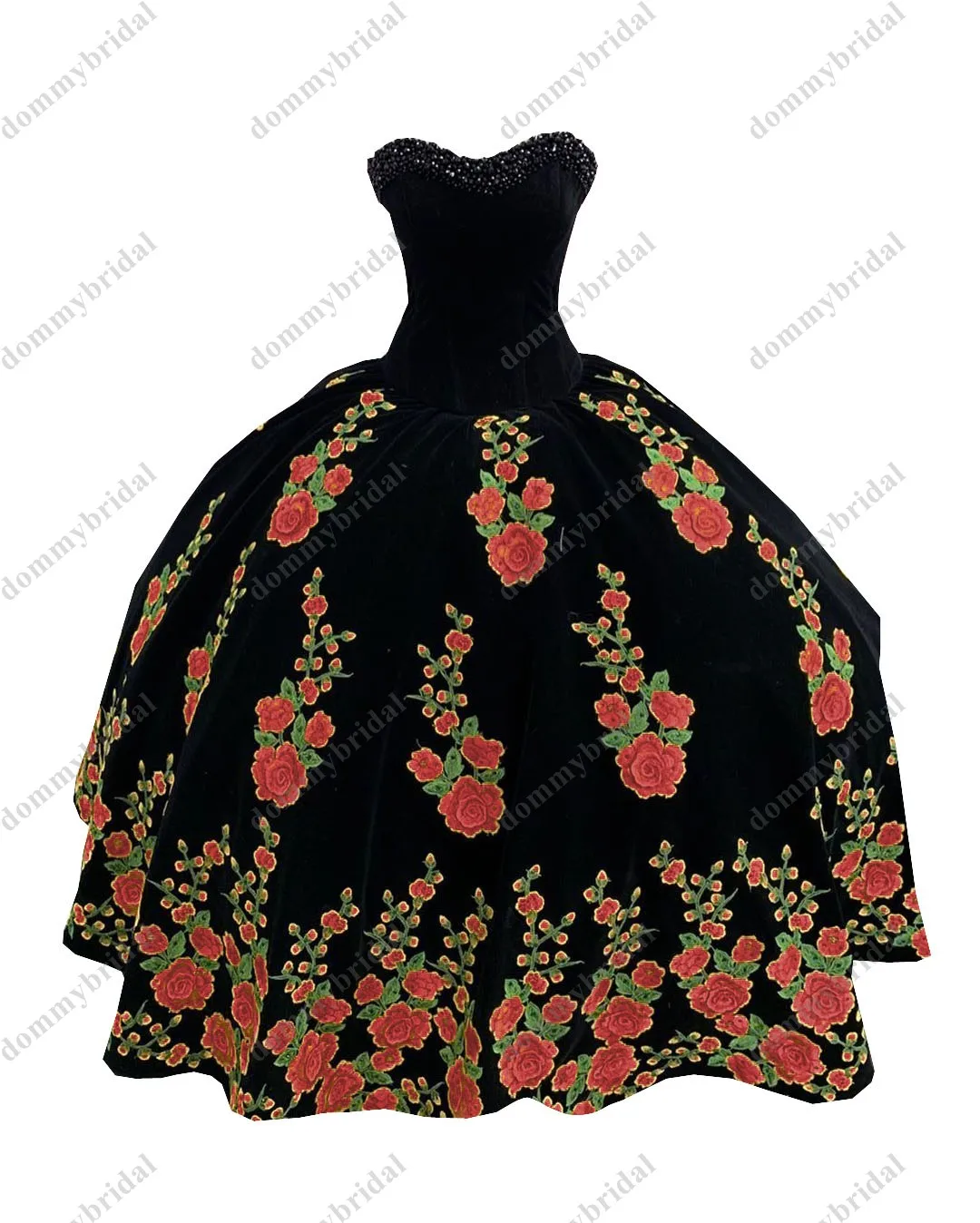 Modest Yellow 프린트 꽃무늬 꽃 블랙 벨벳 볼 가운 Quincaenera Dress Mexican Charro XV Sweet 15 Party Formal Prom Dress