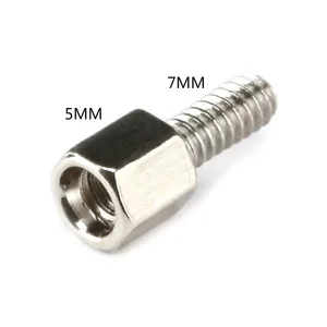 10 bộ 5 + 7mm hex vít không gian hex và 5mm + 7mm nut mỗi 10 pces cho d-sub vga db9 db15 db15 db25 rs232 với đầu nối sê-ri 10 Vít bán hàng chính 7mm - №8