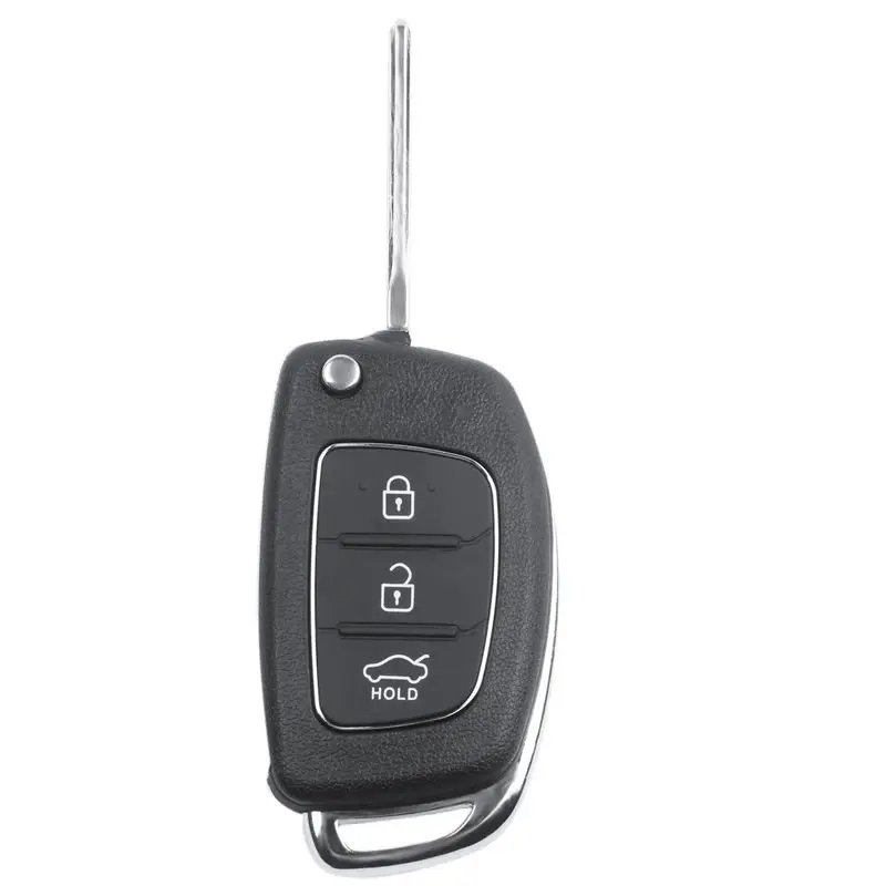 Flip Key Shell fit für HYUNDAI ix45 Santa Fe Remote Key Case Fob 3-Taste Schwarz