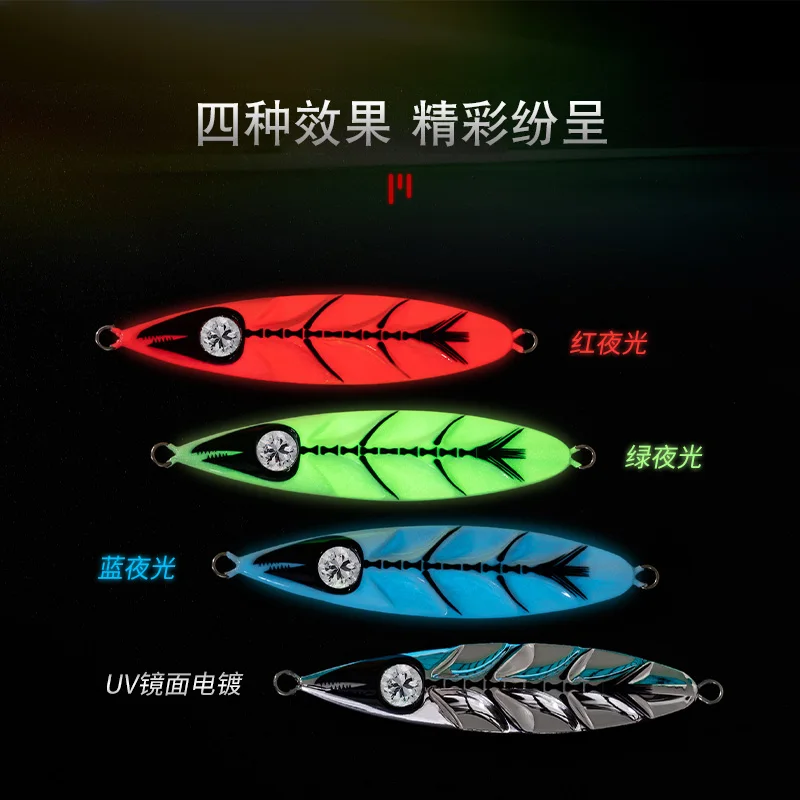 ECOODA-señuelo de pesca luminoso CORVUS, cebo de Metal para Jigging lento, 80/120/150/200/260g, señuelo de pesca en aguas profundas, Jigs de caída lenta