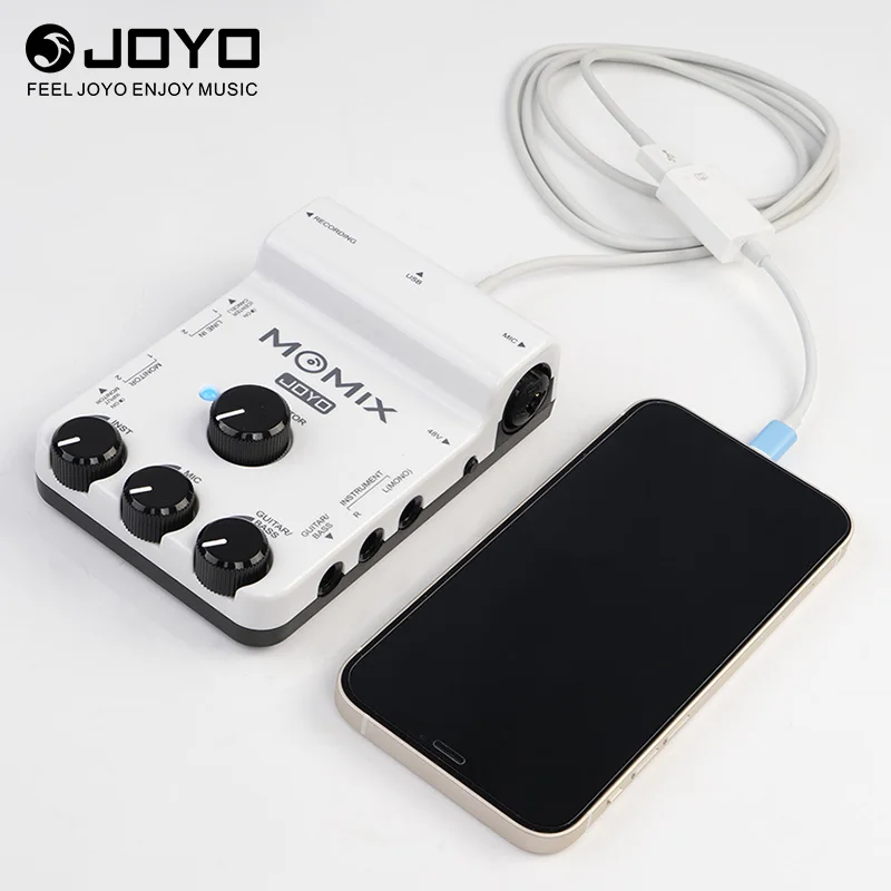 JOYO-MOMIX OTG Audio Interface, Portable Recording, Live streaming, Mic, Guitar, Bass, Keyboard, Electronic Drum