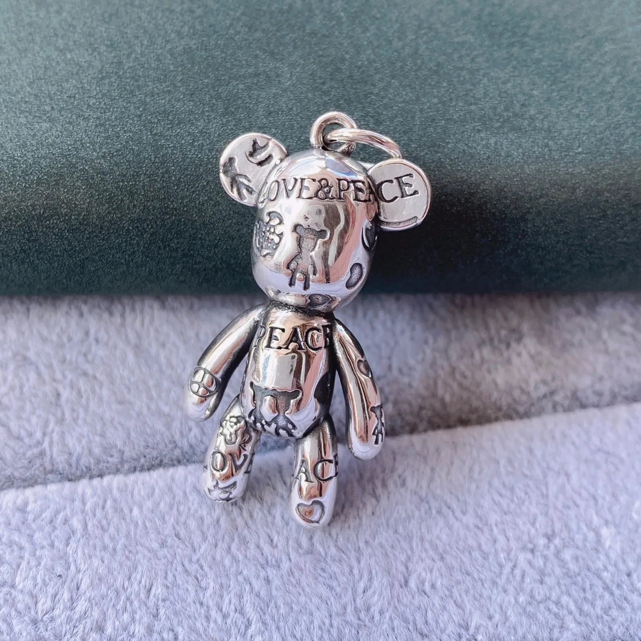 

990Pure Silver Bear Pendant Female Fashion Trend Three-dimensional Pendant