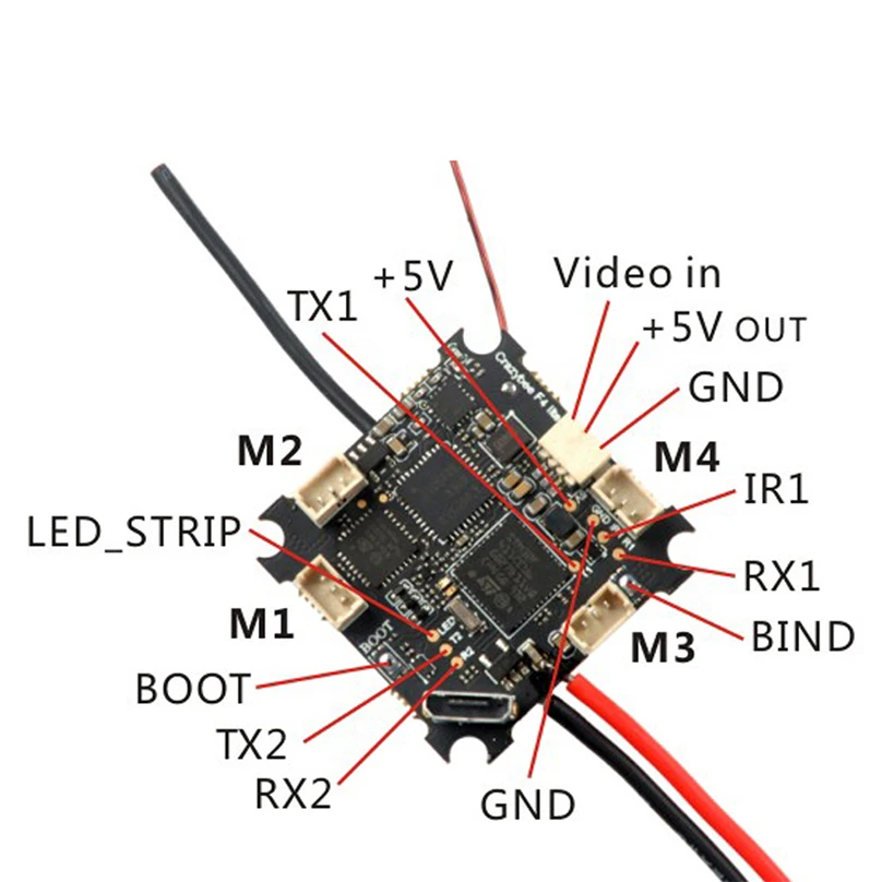 Happymodel Crazybee F4 Lite 1S Flight Controller Built-in 5.8G VTX 4in1 ESC Frsky Flysky RX for Tiny BWhoop for Mobula 6