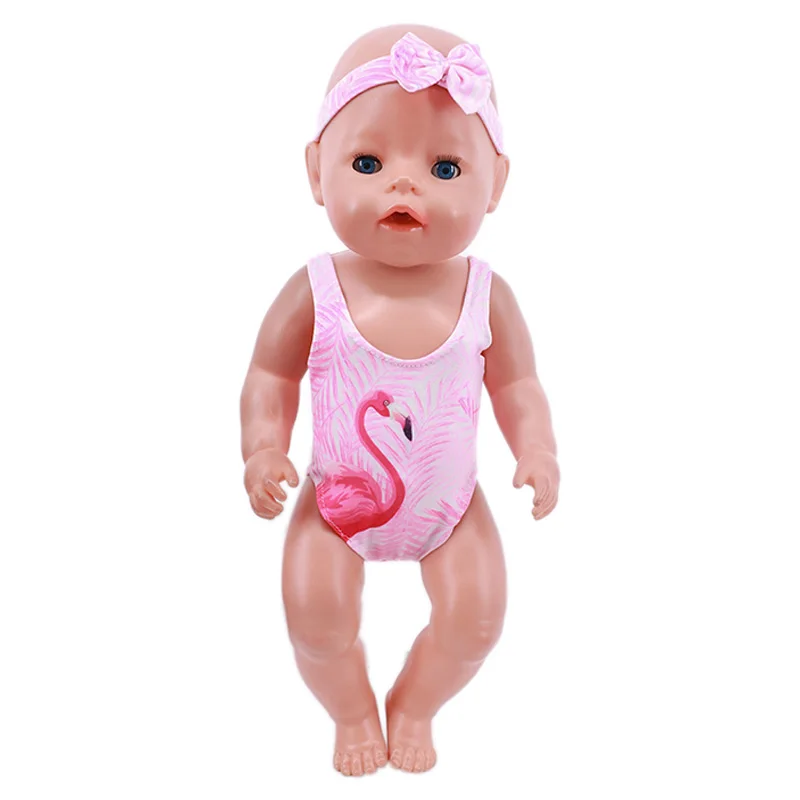 Doll Unicorn Flamingo Clothes T-Shirts Swimsuits  For 18 Inch American&43 CM Reborn Baby New Born Zaps Doll Girl\'s, Russia Toy