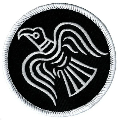 Hot! ODIN RAVEN PATCH iron-on VIKING EMBLEM embroidered NORSE MYTHOLOGY NORWAY BLACK (≈ 6 cm )