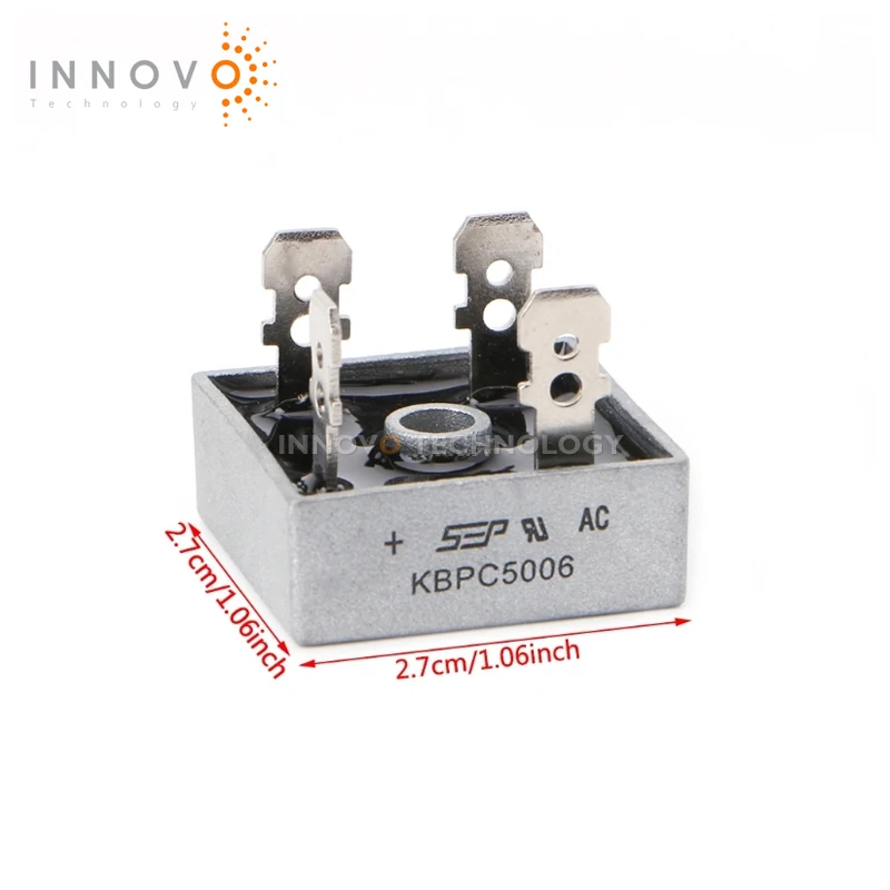 INNOVO 2pcs/lot original KBPC5006 Bridge Rectifier Diode 50A 600V KBPC 5006 Single Phase KBPC5008 KBPC5010