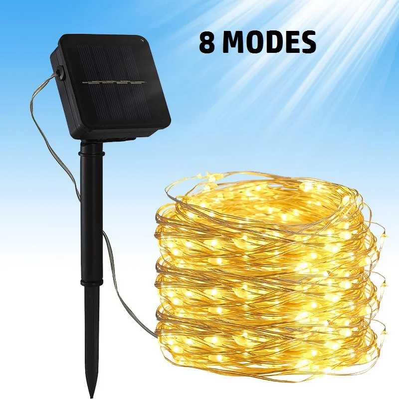 Solar String Fairy Lights 12m 100LED / 5M 50 LED Waterproof Outdoor Garland Solar Power Lamp Christmas For Garden Decoration