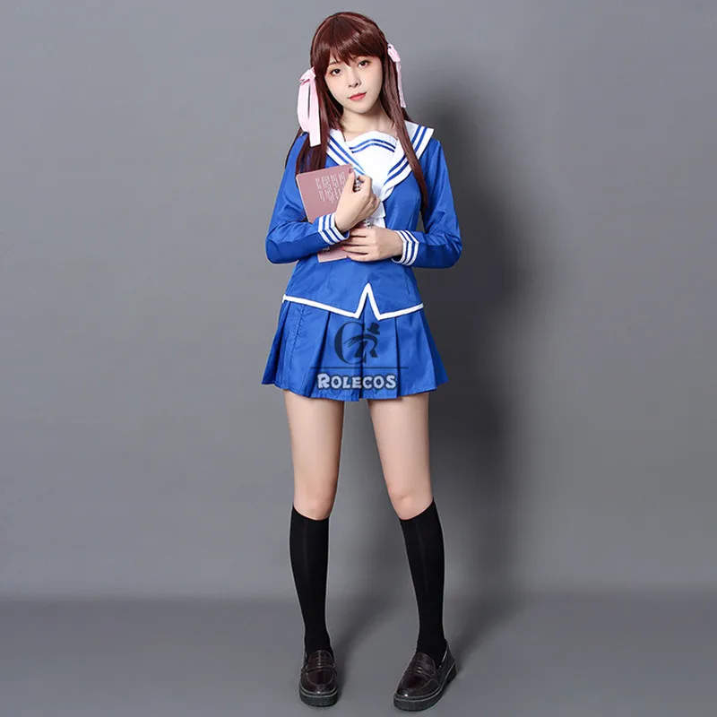 ROLECOS Anime Fruits Basket Cosplay Costume Tohru Honda Cosplay Christmas JK Girl School Uniform Women Sailor Costume Top Skirt