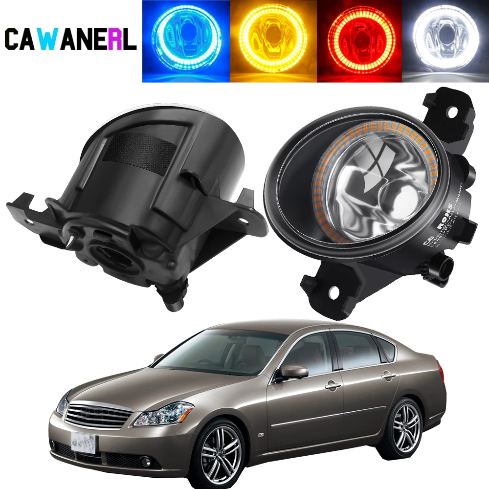 2 X Angel Eye Fog Light Assembly 20W Car Right + Left  Halo Ring Fog Daytime Running Lamp DRL H11 For Nissan Fuga Y50 2004-2009