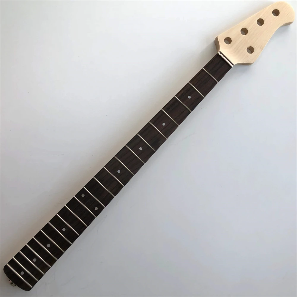 5 String Electric bass guitar neck Maple 21 fret 34 inches Rosewood fingerboard Dot inlay Matt